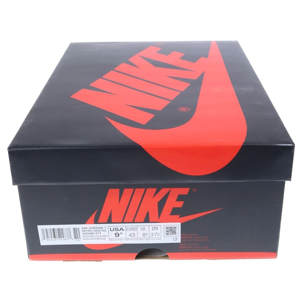 NIKE(ナイキ) AIR JORDAN 1 HIGH OG BORDEAUX 555088-611 エアジョーダン1 ボルドーハイカットスニーカー ボルドー/ホワイト US9.5/27.5cm