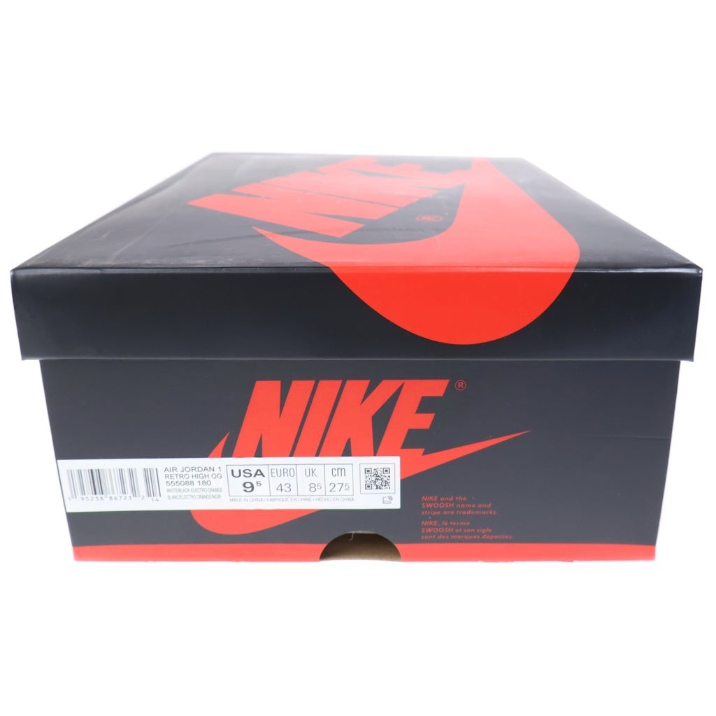 NIKE(ナイキ) AIR JORDAN 1 HIGH OG ELECTRO ORANGE 555088-180 エアジョーダン1 エレクトロオレンジ ハイカットスニーカー ホワイト/オレンジ US9.5/27.5cm