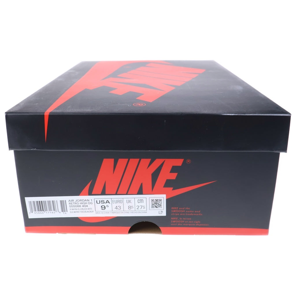 NIKE(ナイキ) AIR JORDAN1 RETRO OG DARK MARINA BLUE 555088-404 エアジョーダン1 ダークマリーナブルー ハイカットスニーカー ブラック/ブルー US9.5/27.5cm