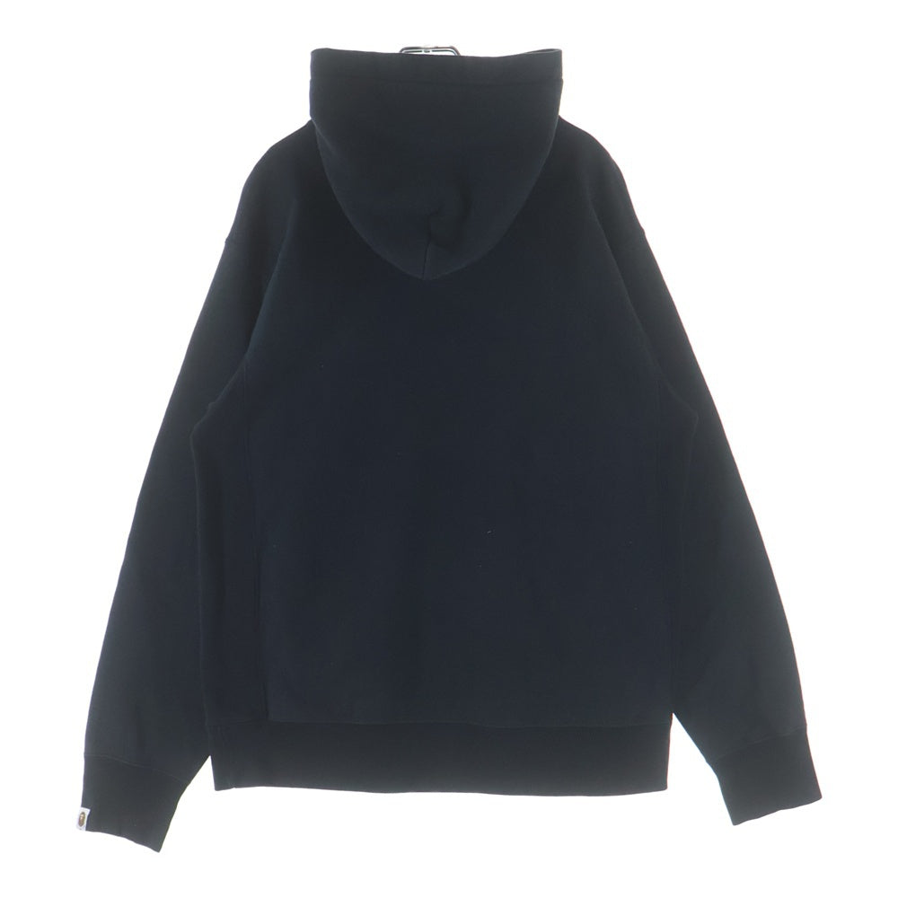A BATHING APE(アベイシングエイプ) 90～00'S フロントプリントロゴ スウェットプルオーバーパーカー 初期タグ ブラック
