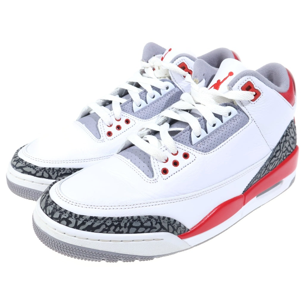NIKE(ナイキ) AIR JORDAN 3 RETRO エアジョーダン 3 レトロ ファイヤーレッド ハイカットスニーカー ホワイト/レッド US9.5/27.5cm DN3707-160