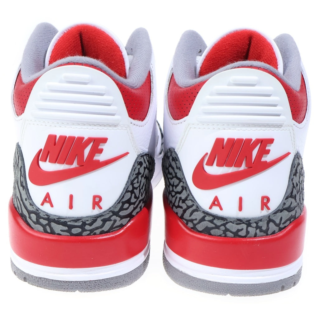 NIKE(ナイキ) AIR JORDAN 3 RETRO エアジョーダン 3 レトロ ファイヤーレッド ハイカットスニーカー ホワイト/レッド US9.5/27.5cm DN3707-160