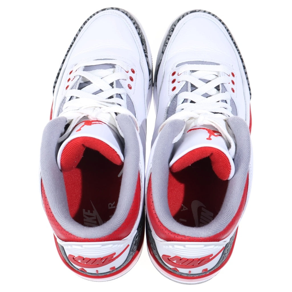 NIKE(ナイキ) AIR JORDAN 3 RETRO エアジョーダン 3 レトロ ファイヤーレッド ハイカットスニーカー ホワイト/レッド US9.5/27.5cm DN3707-160