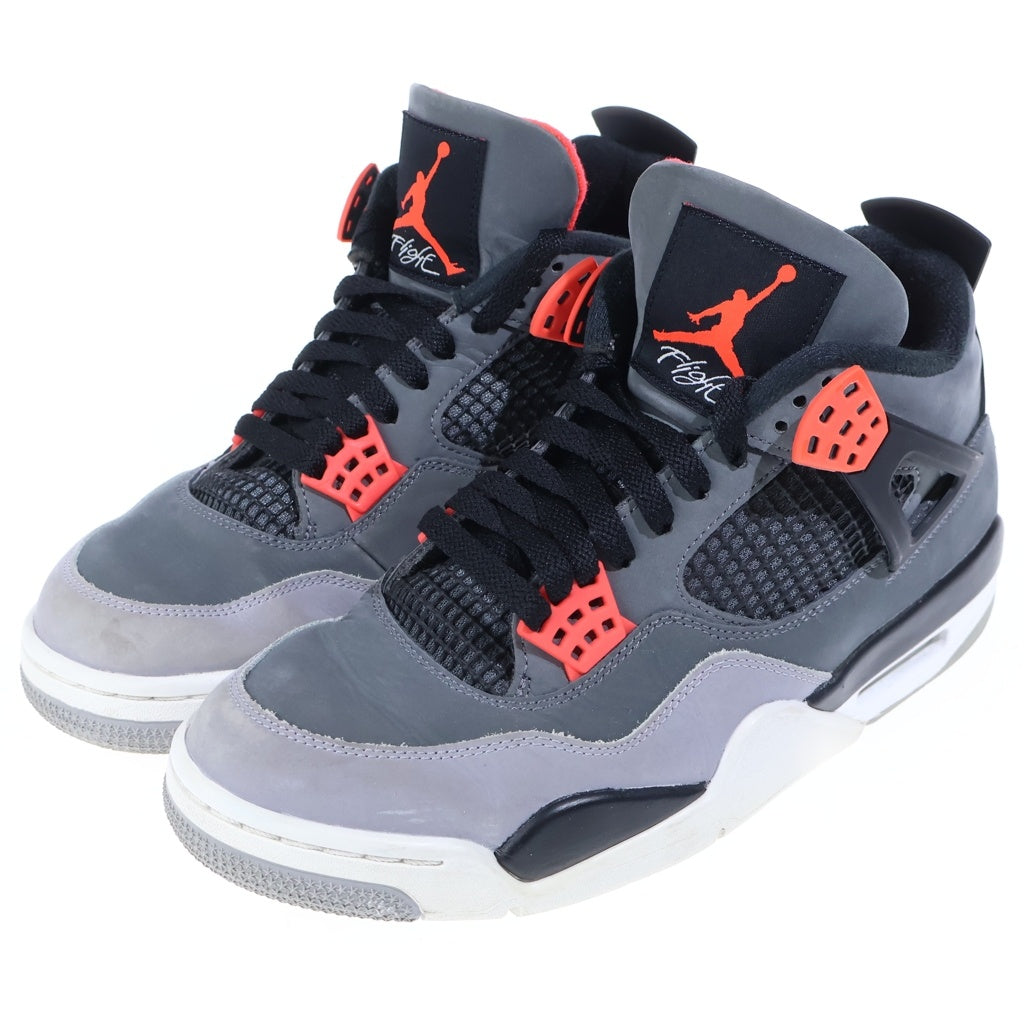 NIKE(ナイキ) AIR JORDAN 4 RETRO INFRARED23 エアジョーダン4 レトロ インフラレッド ハイカットスニーカー グレー/ブラック US9/27cm DH6927-061