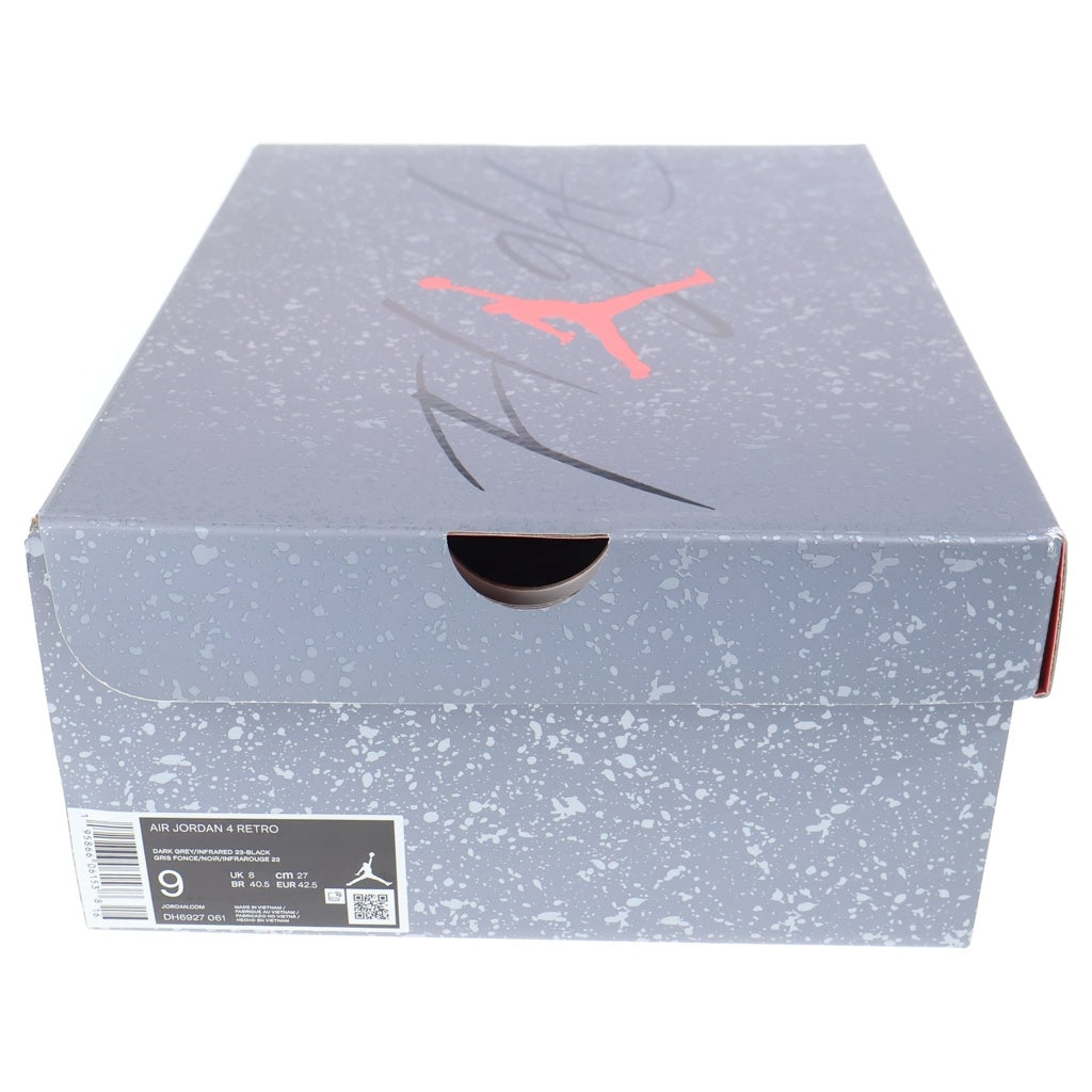 NIKE(ナイキ) AIR JORDAN 4 RETRO INFRARED23 エアジョーダン4 レトロ インフラレッド ハイカットスニーカー グレー/ブラック US9/27cm DH6927-061