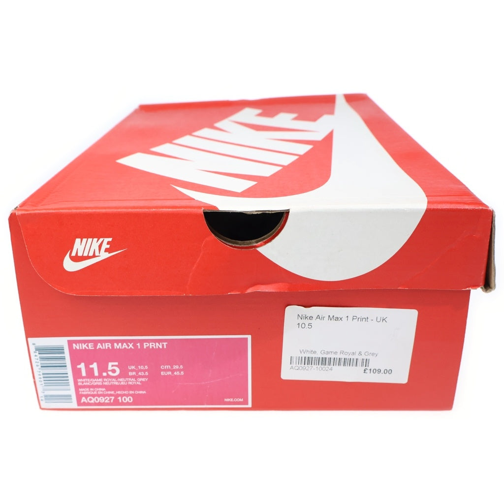 NIKE(ナイキ) ×atmos AIR MAX1 PRNT AQ0927-100 アトモス エアマックス1 プリント ローカットスニーカー ホワイト/ブルー US11.5/29.5cm