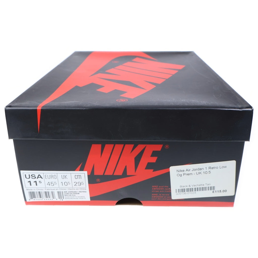 NIKE(ナイキ) AIR JORDAN 1 RETRO LOW OG BLACK VACHETTA 905136-010 エアジョーダン1 レトロ ブラックバレッタ ローカットスニーカー ブラック US11.5/29.5cm
