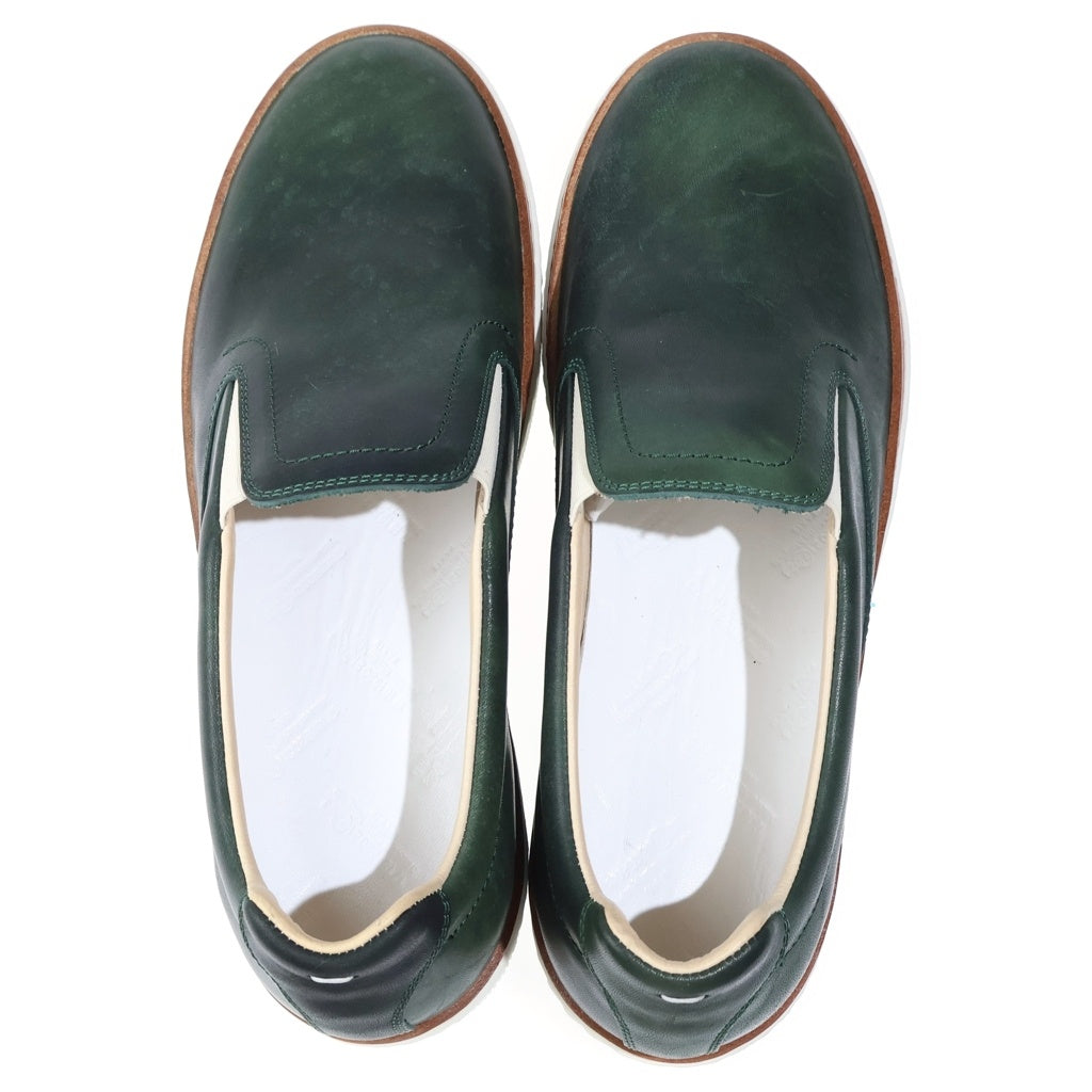 Martin Margiela 22(マルタンマルジェラ) レザー スリッポン ローカットスニーカー ダークグリーン S37WS0177