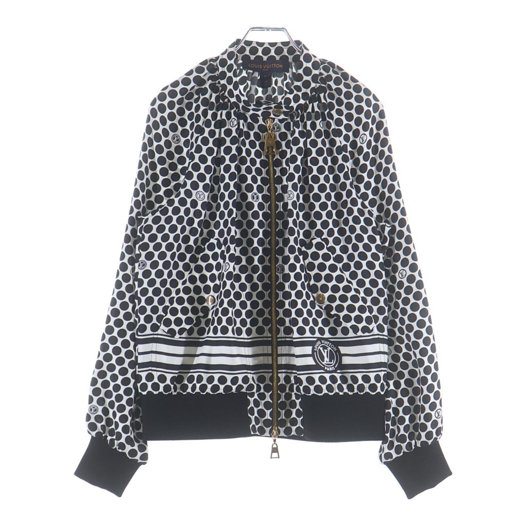 LOUIS VUITTON(ルイヴィトン) 22AW LV ドット総柄 ジップアップ ジャケット ホワイトブラック レディース RW222J J19 FNJA01