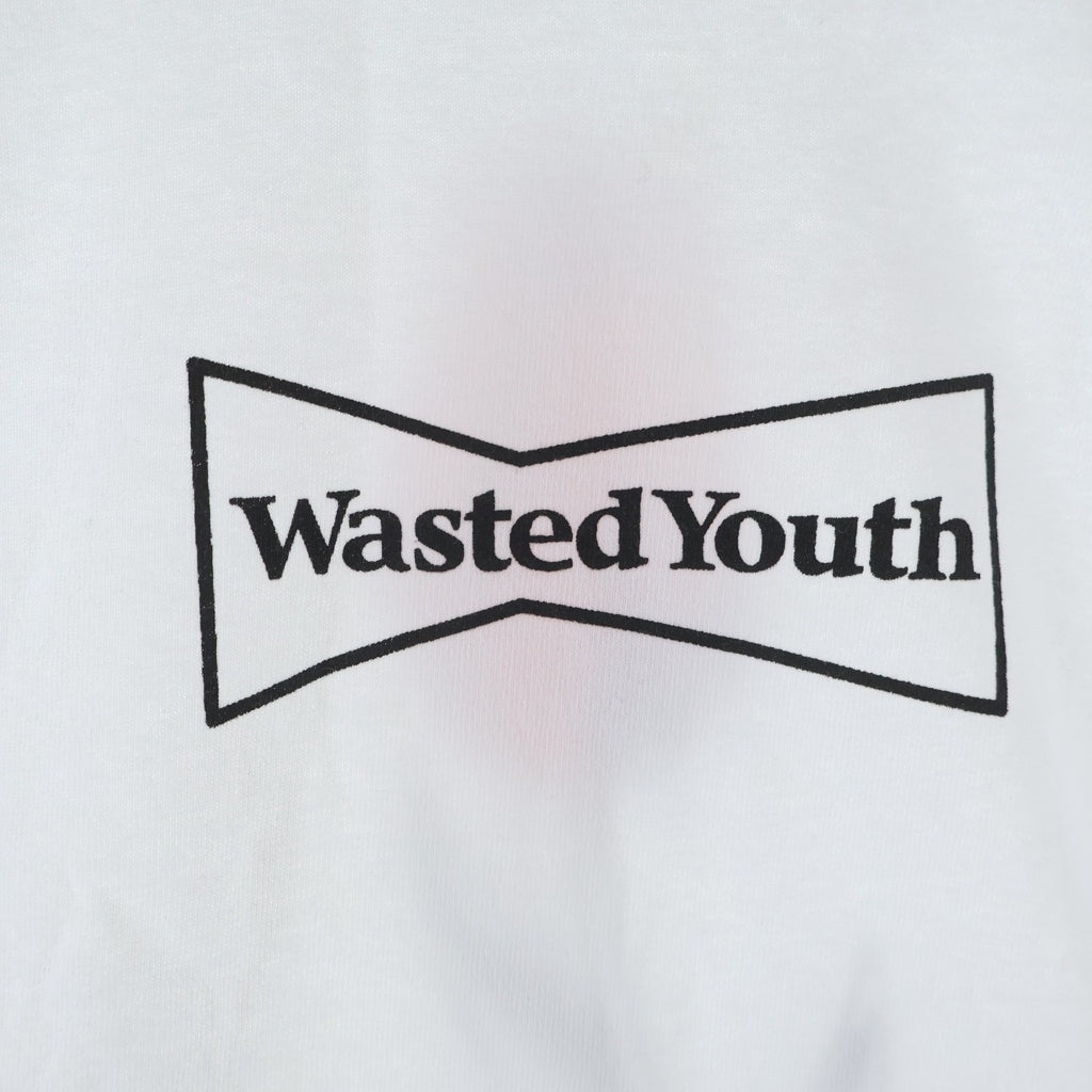 WASTED YOUTH(ウェイステッドユース) Logo S/S Tee ロゴ半袖Tシャツ ホワイト/ブラック