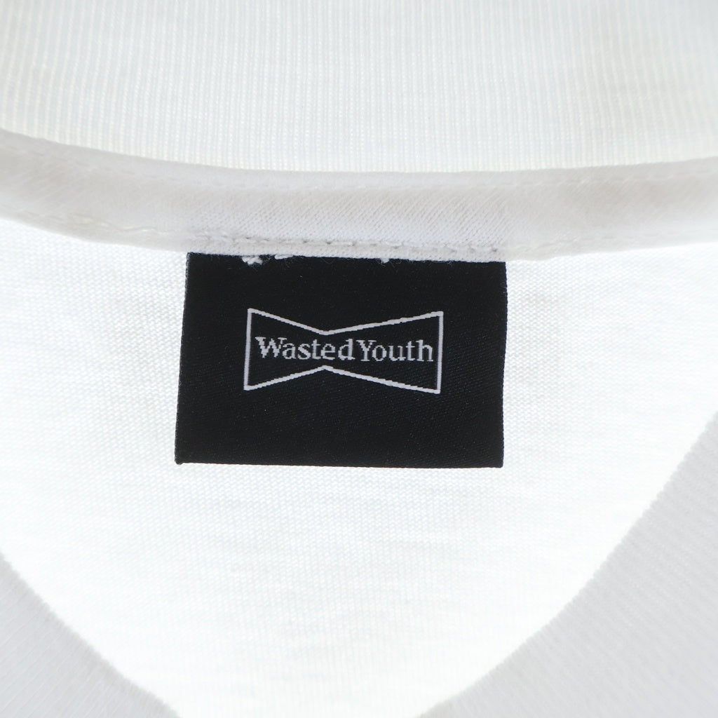 WASTED YOUTH(ウェイステッドユース) Logo S/S Tee ロゴ半袖Tシャツ ホワイト/ブラック
