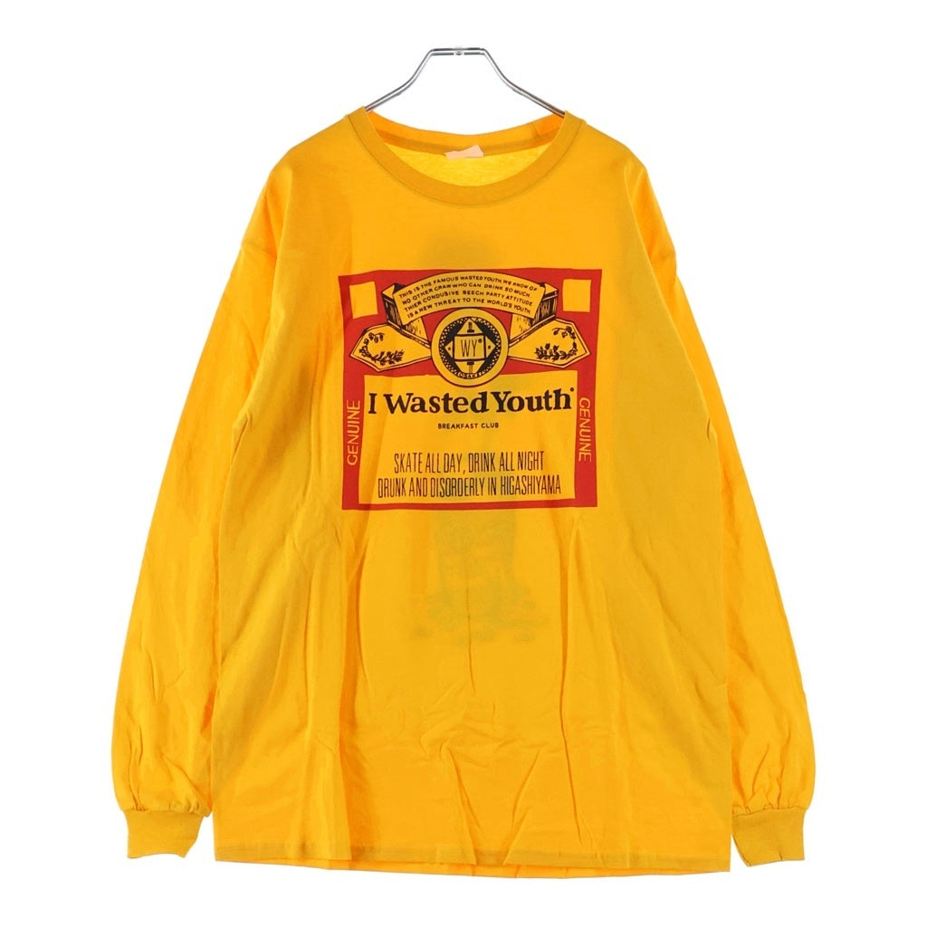 WASTED YOUTH(ウェイステッドユース) ×BREAKFAST CLUB LS Tee ブレイクファーストクラブ 長袖Tシャツ ロンT イエロー