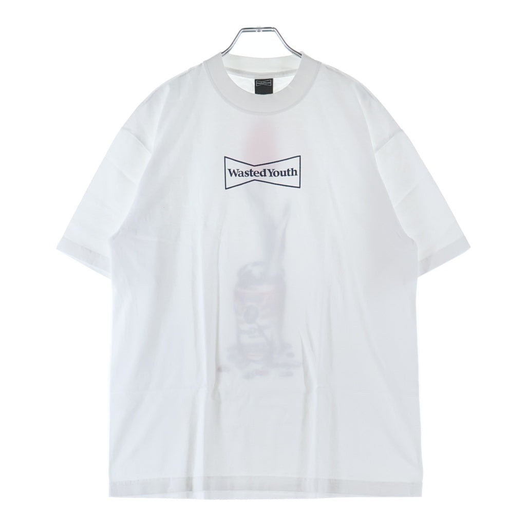 WASTED YOUTH(ウェイステッドユース) Logo S/S Tee ロゴ半袖Tシャツ ホワイト/ネイビー