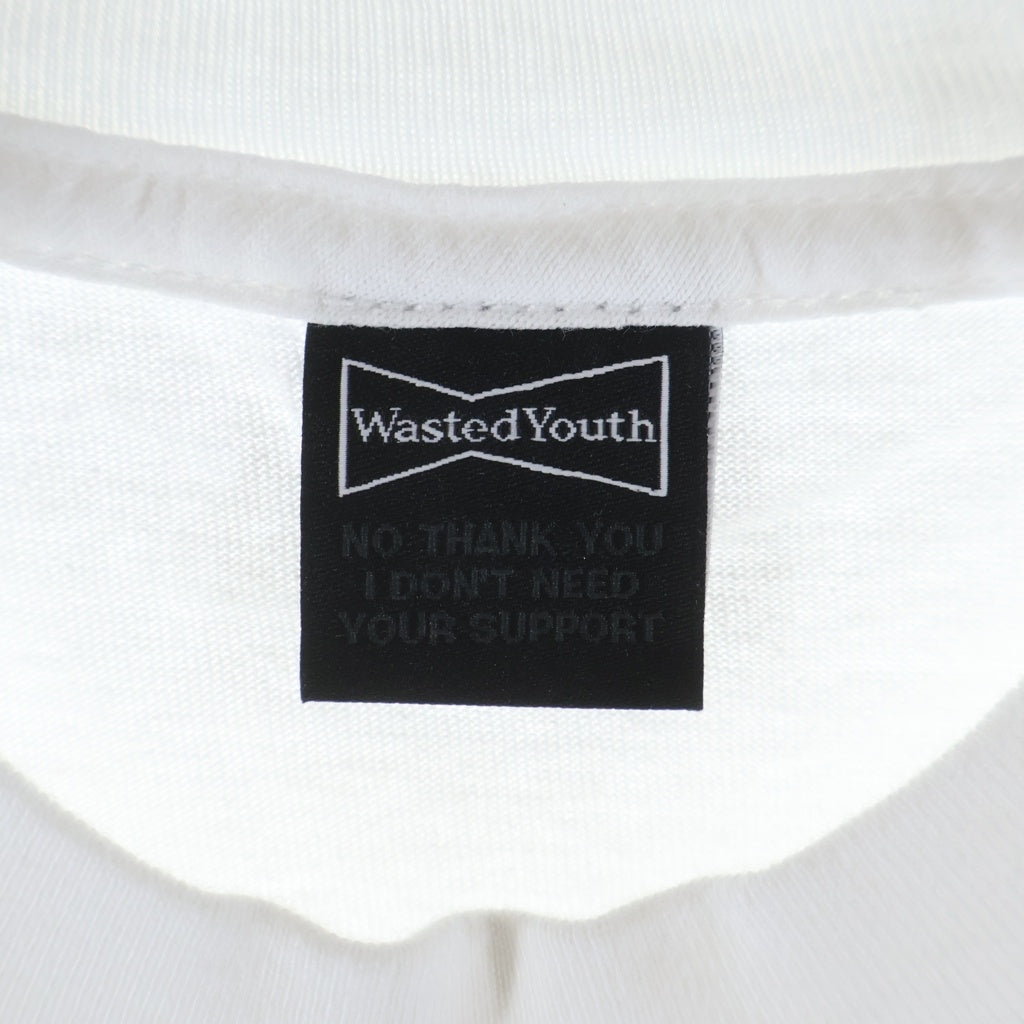 WASTED YOUTH(ウェイステッドユース) Logo S/S Tee ロゴ半袖Tシャツ ホワイト/ネイビー