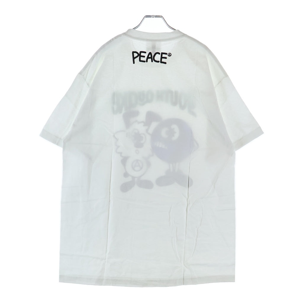 VERDY(ベルディ) ×Youth Quake T-Shirts ロゴプリント クルーネック 半袖Tシャツ カットソー ホワイト