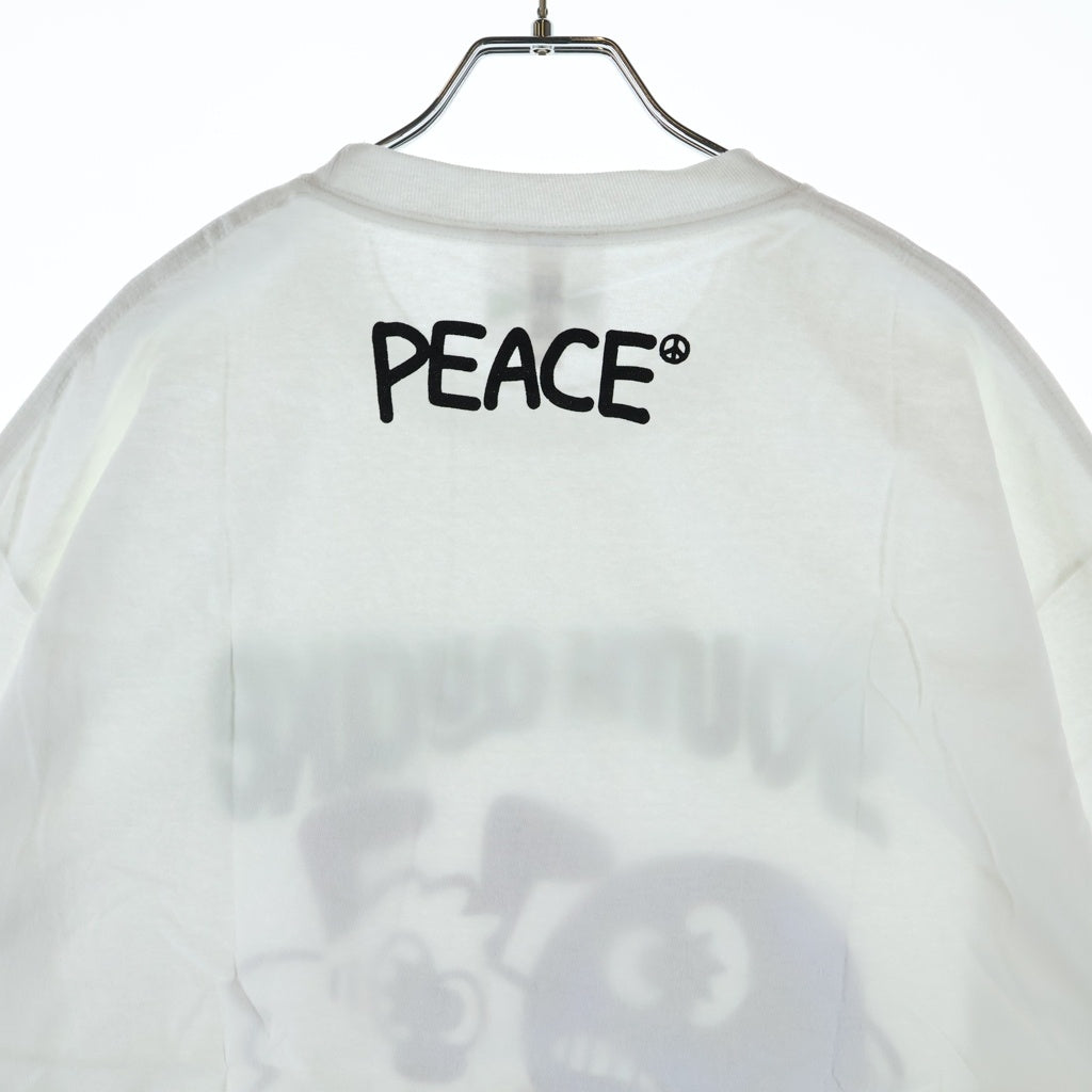 VERDY(ベルディ) ×Youth Quake T-Shirts ロゴプリント クルーネック 半袖Tシャツ カットソー ホワイト