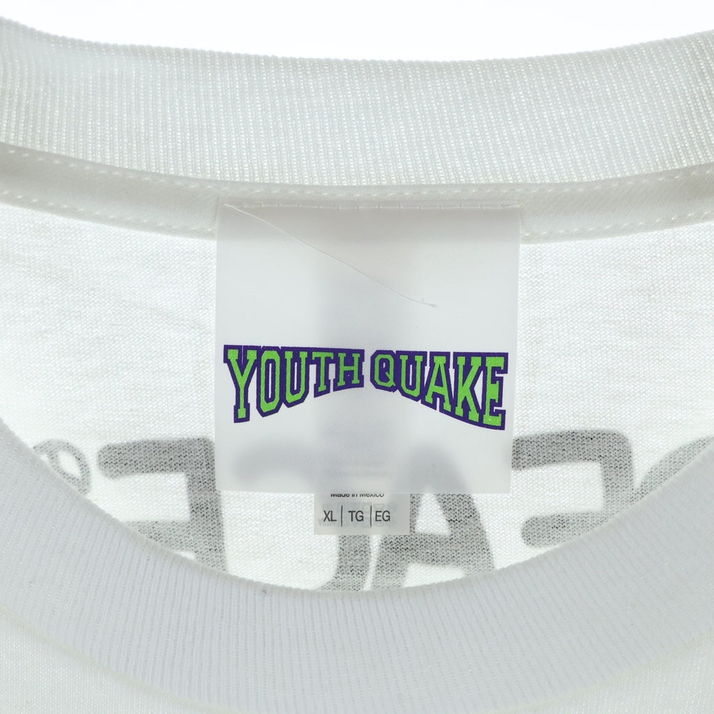 VERDY(ベルディ) ×Youth Quake T-Shirts ロゴプリント クルーネック 半袖Tシャツ カットソー ホワイト