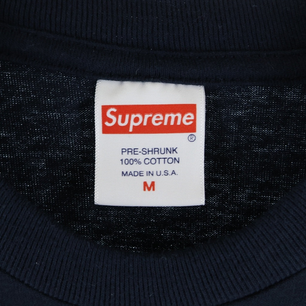 SUPREME(シュプリーム) 21SS ×KAWS Chalk Logo Tee カウズ チョーク ボックスロゴ クルーネック 半袖Tシャツ カットソー ネイビー