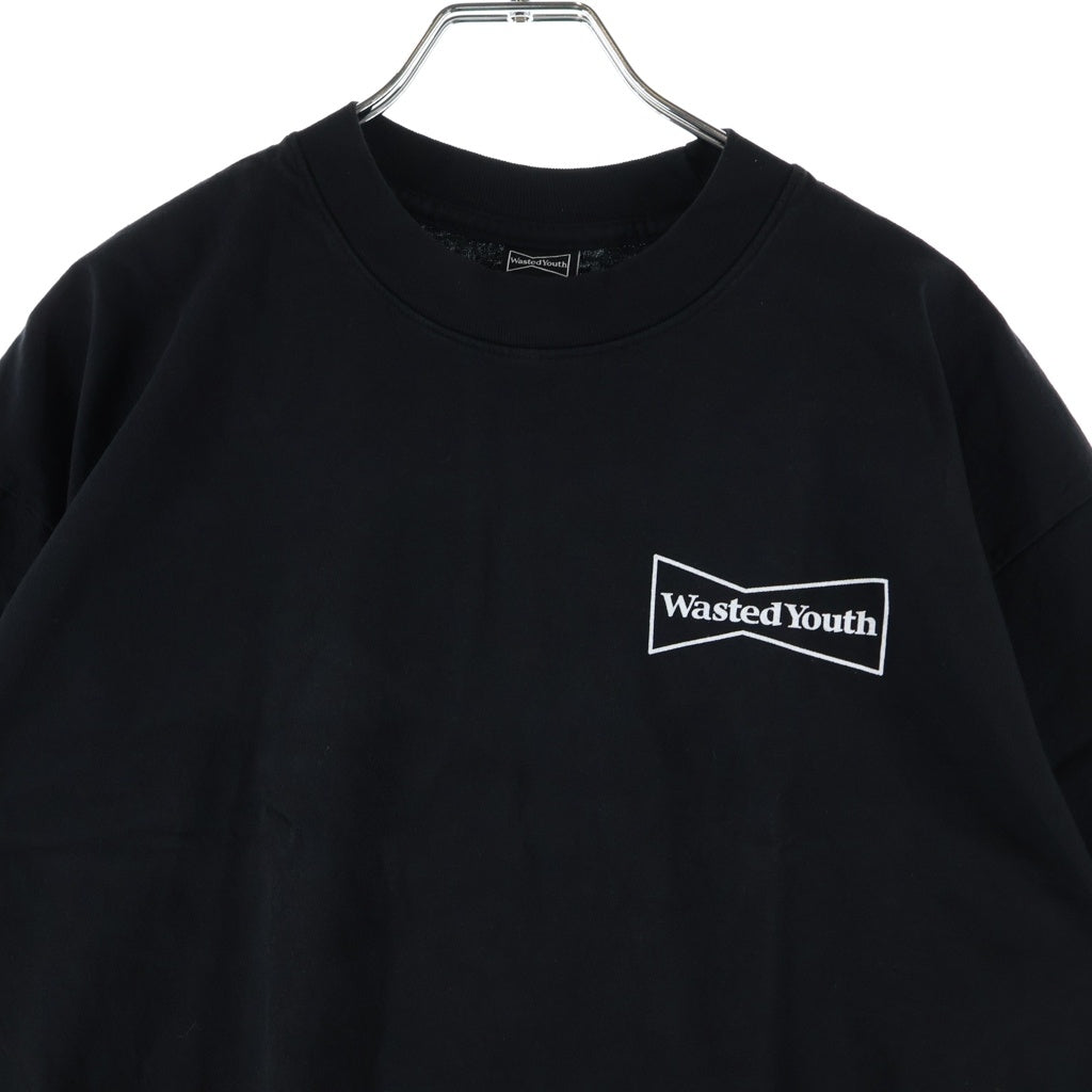 WASTED YOUTH(ウェイステッドユース) DBMA T-SHIRT ロゴプリント クルーネック 半袖Tシャツ カットソー ブラック