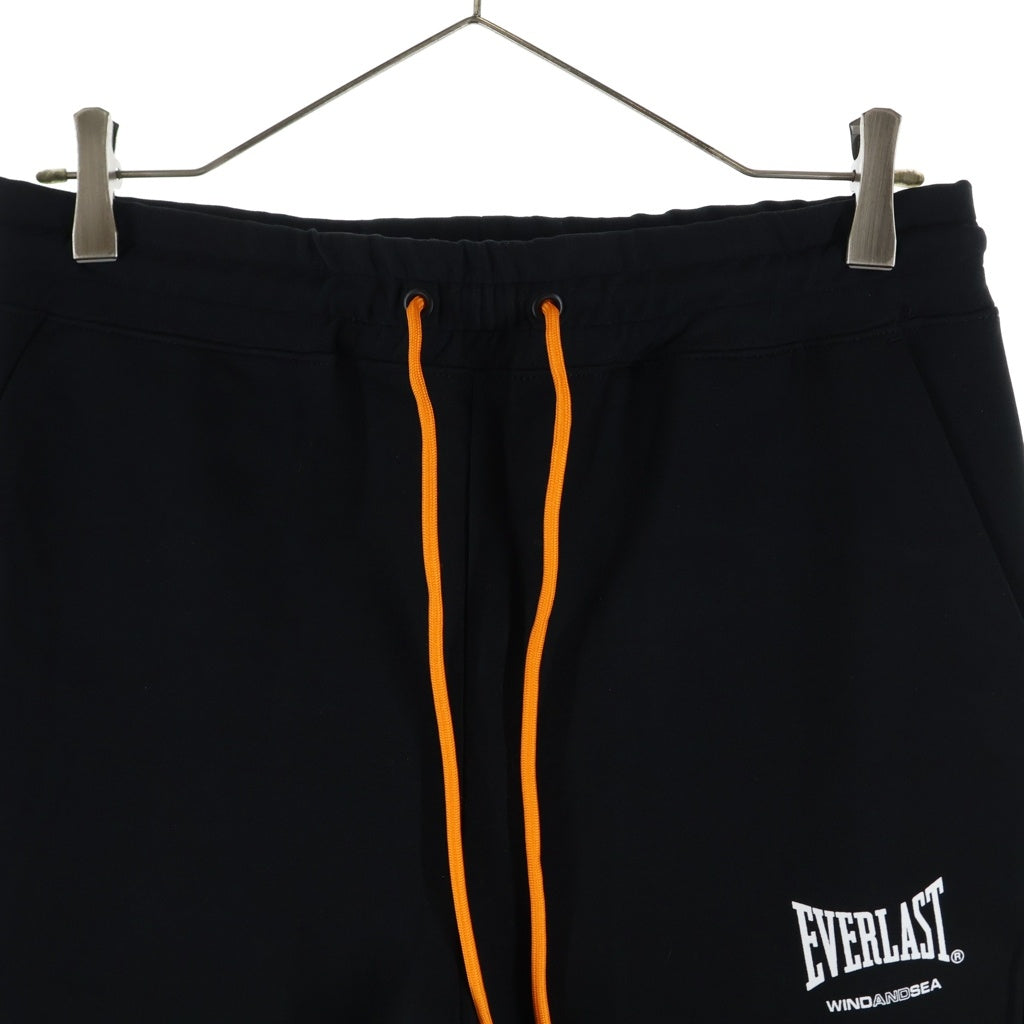 WIND AND SEA(ウィンダンシー) ×EVERLAST Jogger Pants エバーラスト ロゴプリント ジョガーパンツ ブラック WDS-EVR-05