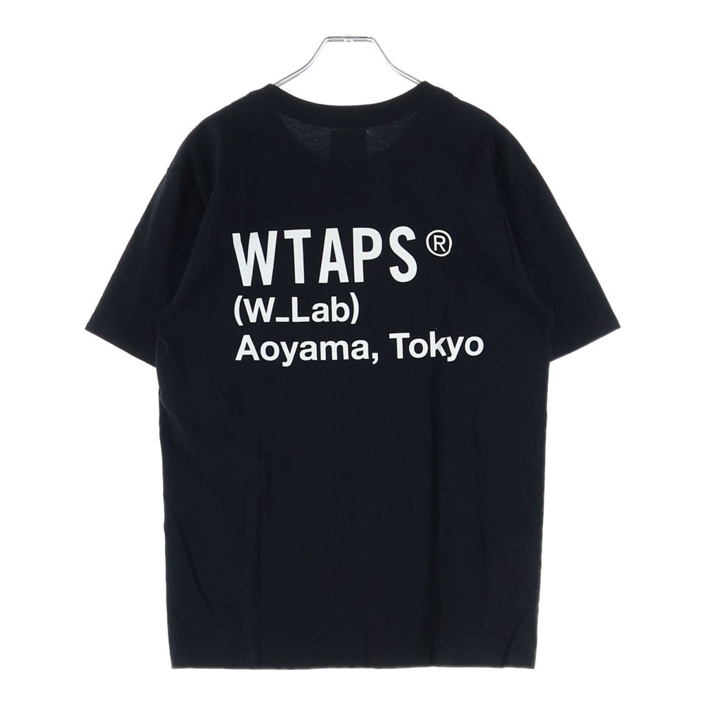 WTAPS(ダブルタップス) 22SS W_Lab Aoyama Tee 青山限定 ロゴプリント クルーネック 半袖Tシャツ カットソー ブラック