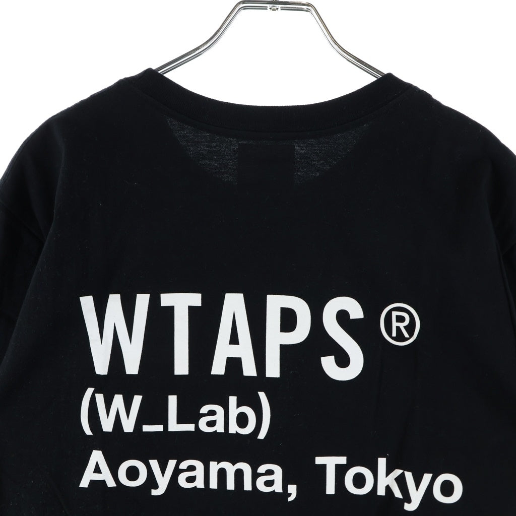 WTAPS(ダブルタップス) 22SS W_Lab Aoyama Tee 青山限定 ロゴプリント クルーネック 半袖Tシャツ カットソー ブラック