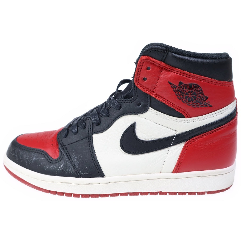 NIKE(ナイキ) AIR JORDAN 1 RETRO HIGH OG BRED TOE エアジョーダン1 レトロ ブレッドトゥ ハイカットスニーカー レッド/ホワイト US8/26cm 555088-610
