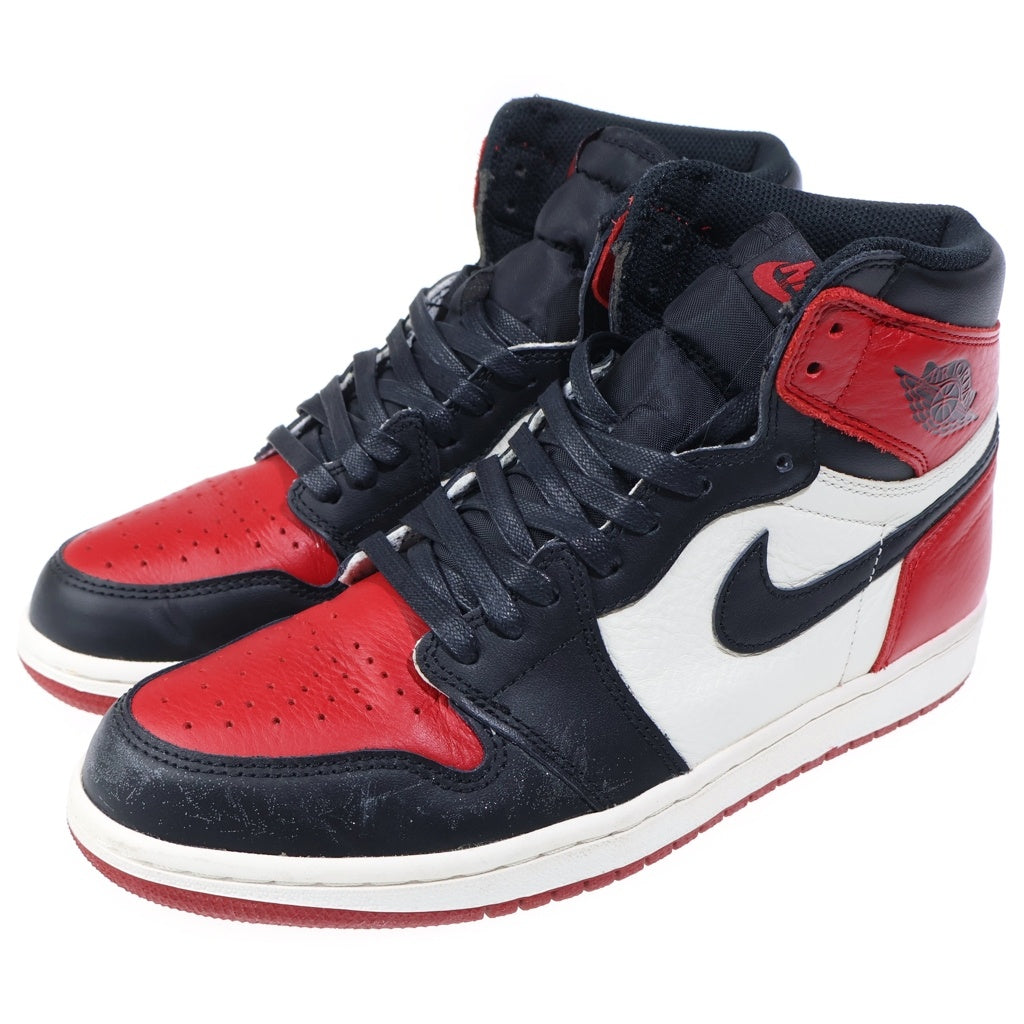 NIKE(ナイキ) AIR JORDAN 1 RETRO HIGH OG BRED TOE エアジョーダン1 レトロ ブレッドトゥ ハイカットスニーカー レッド/ホワイト US8/26cm 555088-610