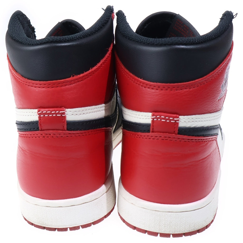 NIKE(ナイキ) AIR JORDAN 1 RETRO HIGH OG BRED TOE エアジョーダン1 レトロ ブレッドトゥ ハイカットスニーカー レッド/ホワイト US8/26cm 555088-610