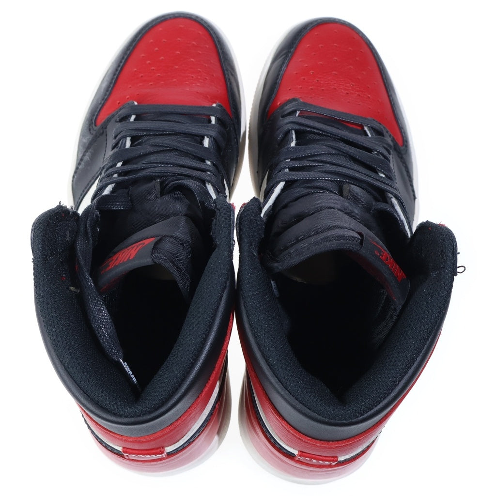 NIKE(ナイキ) AIR JORDAN 1 RETRO HIGH OG BRED TOE エアジョーダン1 レトロ ブレッドトゥ ハイカットスニーカー レッド/ホワイト US8/26cm 555088-610