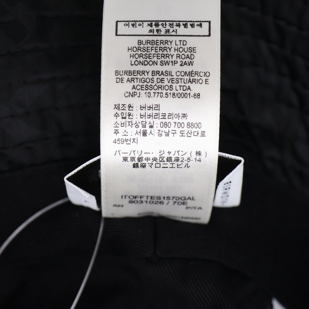 BURBERRY(バーバリー) モノグラム バケットハット 帽子 ブラック 8031026