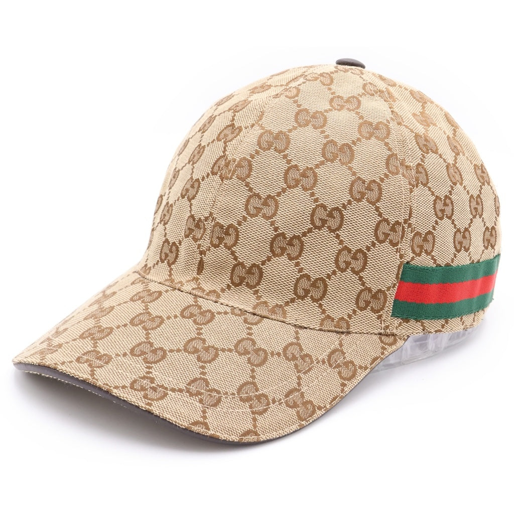 GUCCI(グッチ) GGキャンバス ジャガード ベースボールキャップ 帽子 ブラウン/ベージュ 200035 レディース