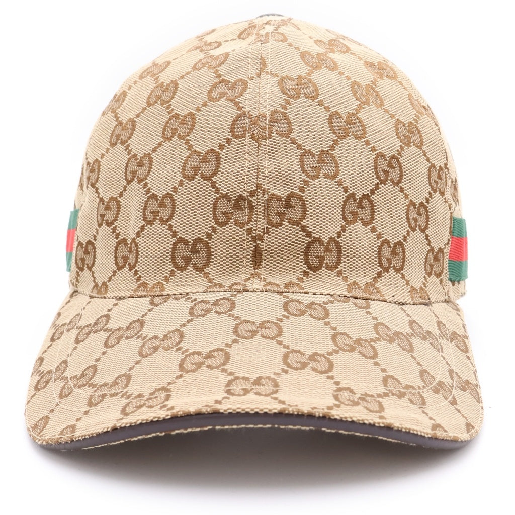 GUCCI(グッチ) GGキャンバス ジャガード ベースボールキャップ 帽子 ブラウン/ベージュ 200035 レディース