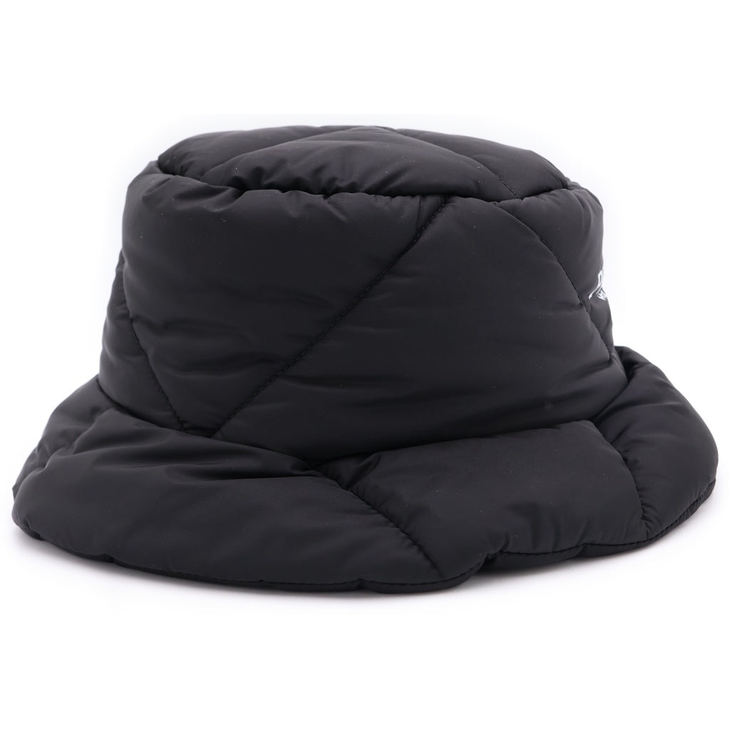 PRADA(プラダ) 22AW Padded Re-Nylon Bucket Hat パデッド リナイロンバケットハット 帽子 ロゴ ブラック 2HC252 IYK レディース