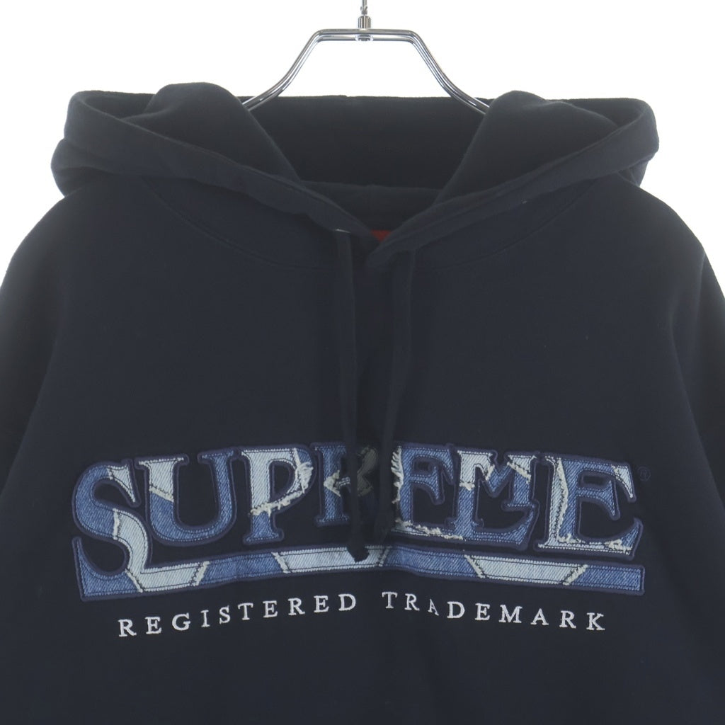 SUPREME(シュプリーム) 21SS Denim Logo Hooded Sweatshirt デニム ロゴ フーデッド スウェットシャツ プルオーバーパーカー ブラック