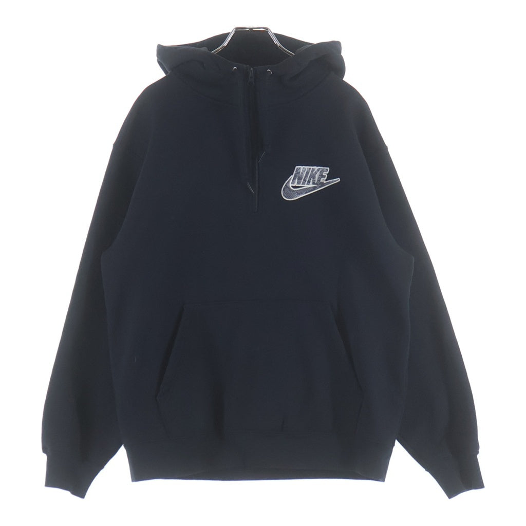 SUPREME(シュプリーム) 21SS ×NIKE Half Zip Hooded Sweatshirt ナイキ ロゴエンブロイダリー ハーフジップ フーデッド スウェット パーカー ブラック DB2842-010
