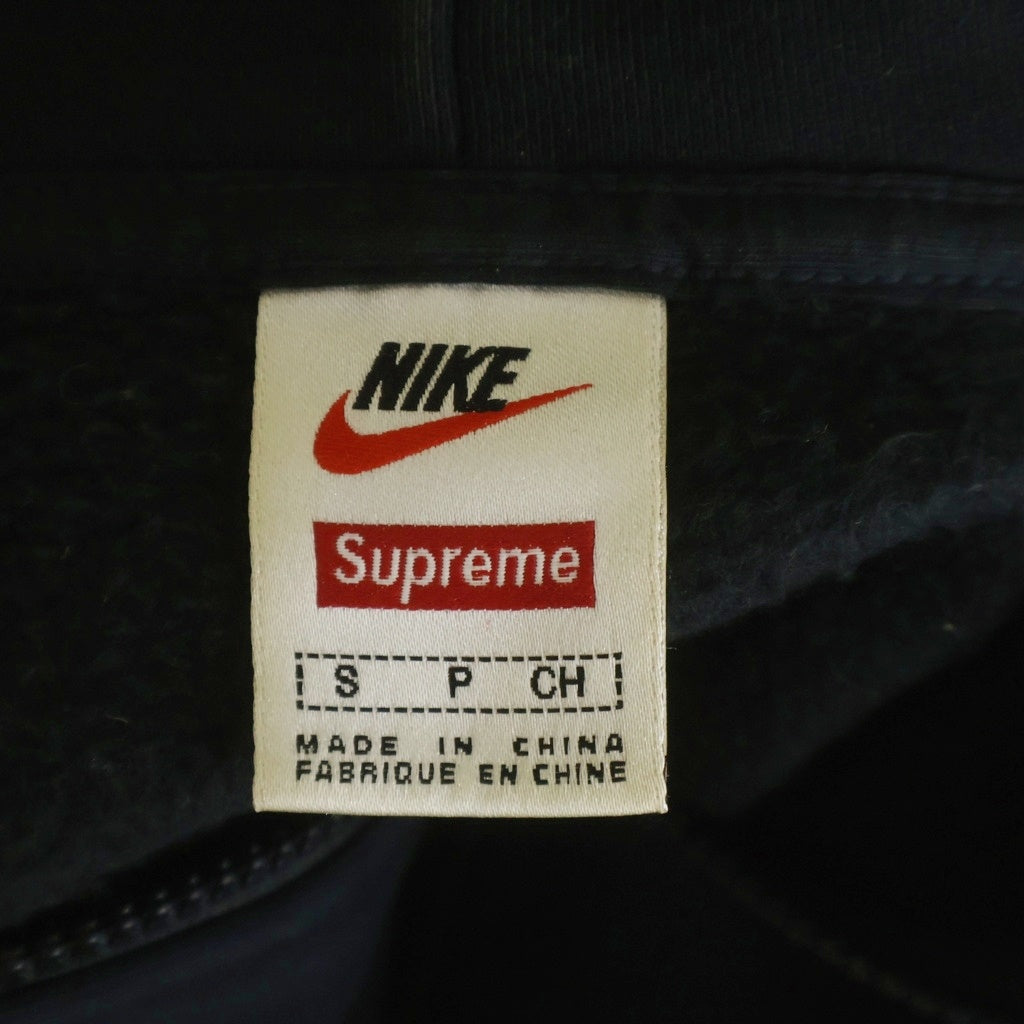 SUPREME(シュプリーム) 21SS ×NIKE Half Zip Hooded Sweatshirt ナイキ ロゴエンブロイダリー ハーフジップ フーデッド スウェット パーカー ブラック DB2842-010