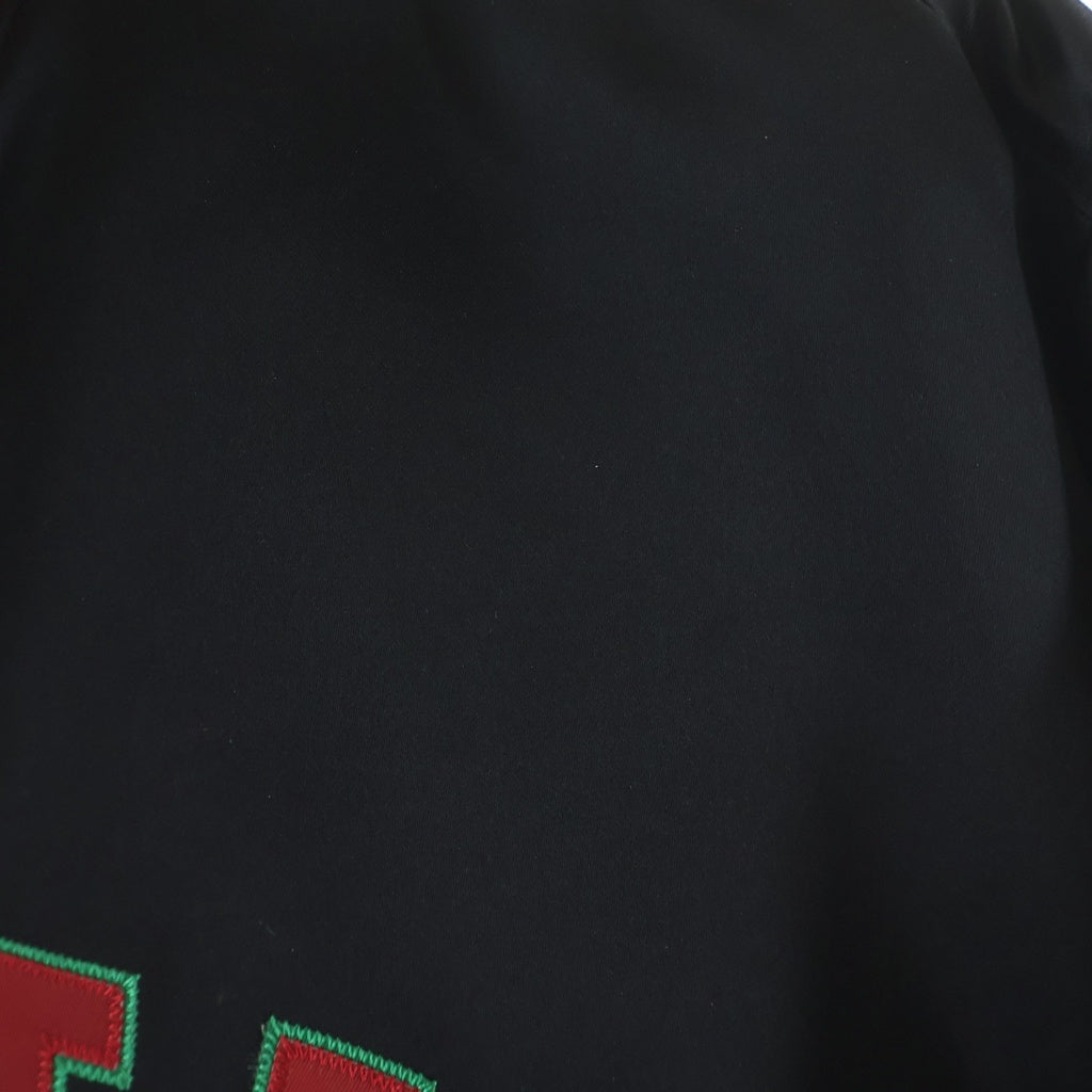 SUPREME(シュプリーム) 21AW ×Mitchell & Ness Varsity Jacket ×ミッチェルアンドネス サテン バーシティジャケット ブラック/レッド