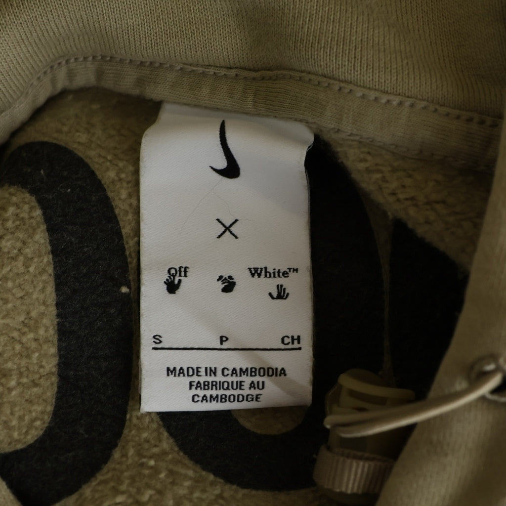OFF-WHITE(オフホワイト) ×NIKE AS M NRG FLC HOODIE ナイキ ロゴ刺繍 スウェット プルオーバー パーカー ベージュ DN1760-247