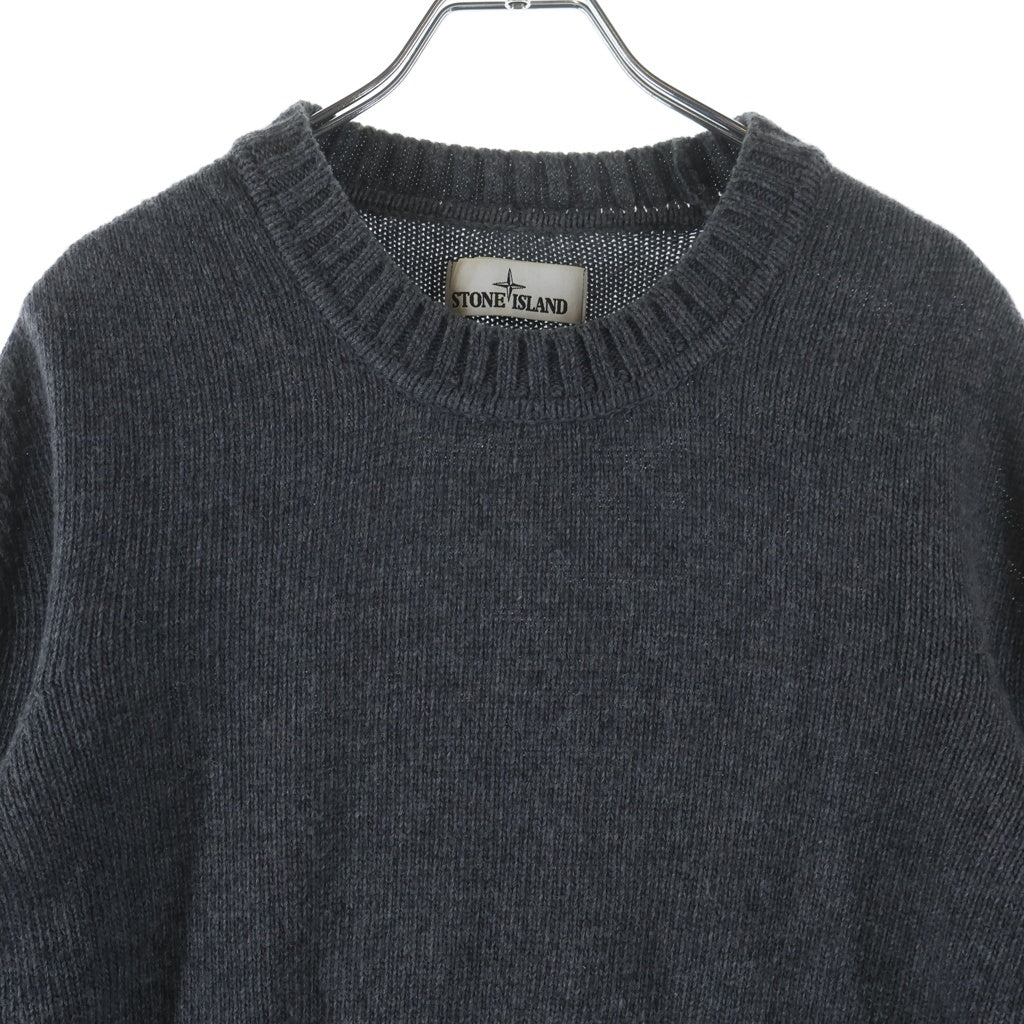 STONE  ウール ニットセーター ダークグレー STONE ISLAND(ストーンアイランド) ラムウール ミドルゲージ クルー