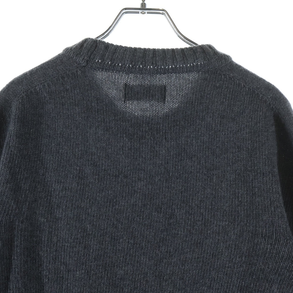 Stone  ブラックニット（ウール） STONE ISLAND(ストーンアイランド) ラムウール ミドルゲージ クルー