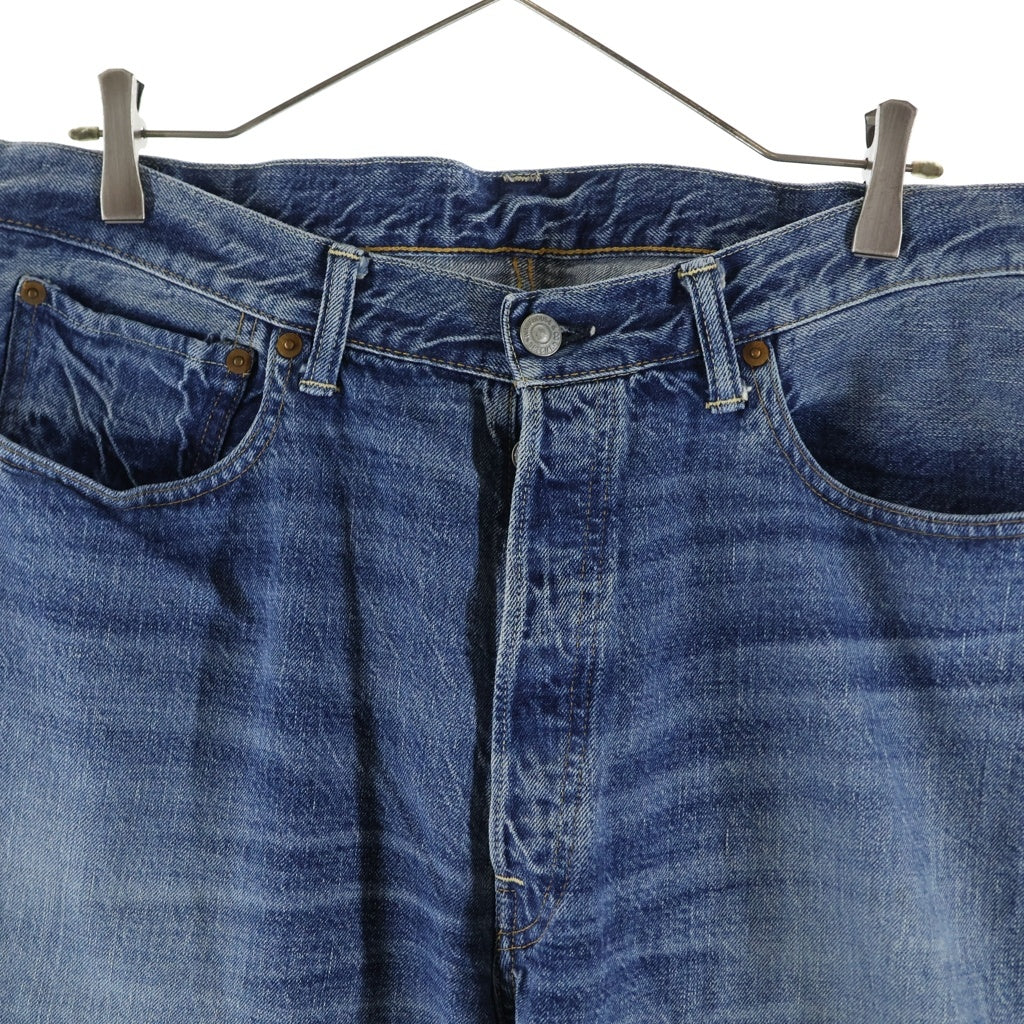 WAREHOUSE(ウェアハウス) 1101 USED WASH DENIM PANTS ウォッシュ加工 ボタンフライ デニム パンツ ライトブルー