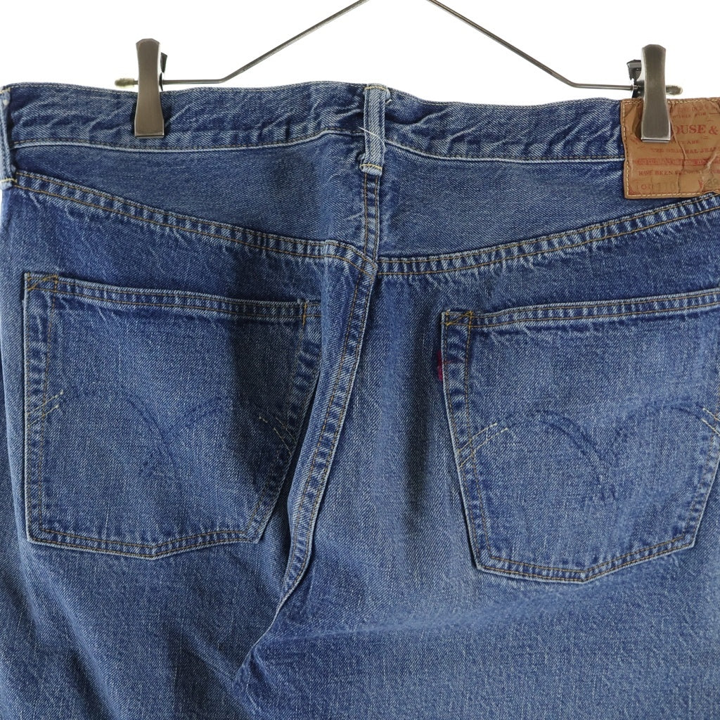 WAREHOUSE(ウェアハウス) 1101 USED WASH DENIM PANTS ウォッシュ加工 ボタンフライ デニム パンツ ライトブルー