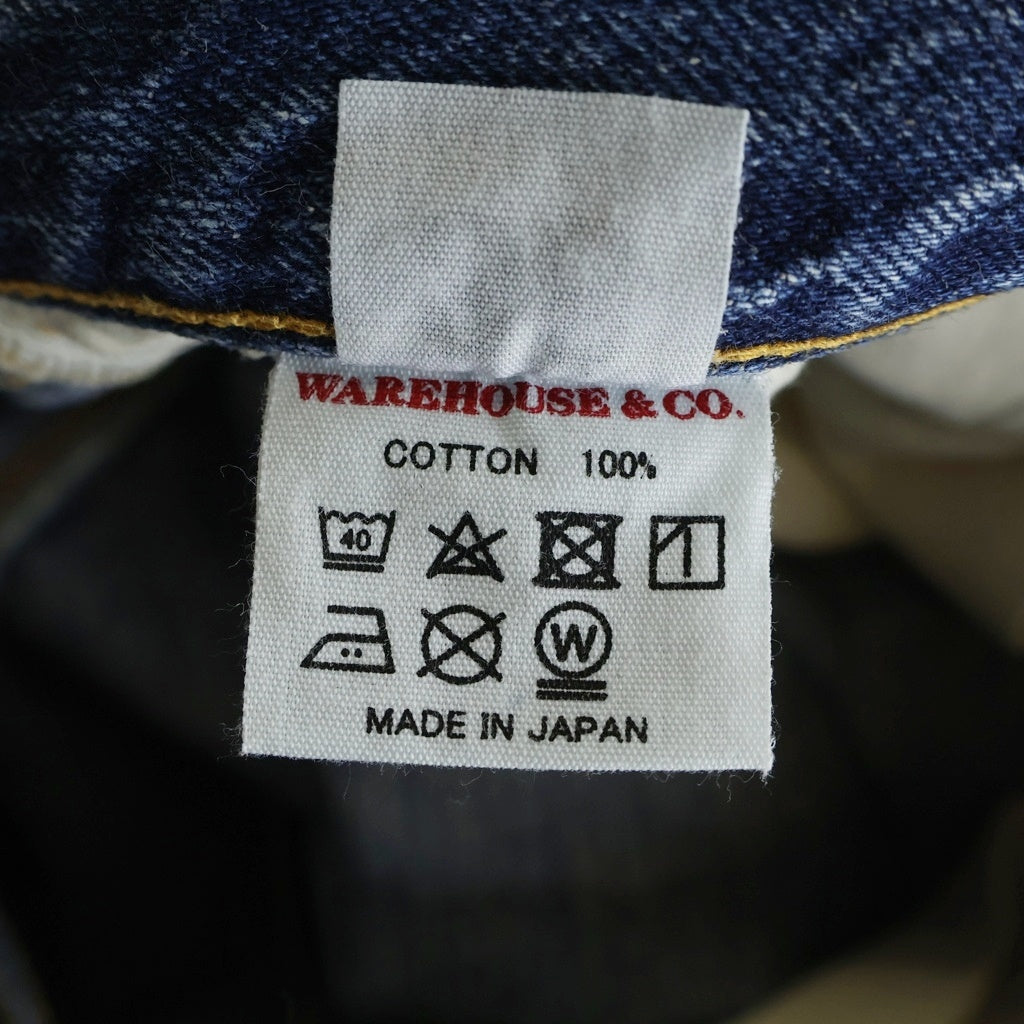 WAREHOUSE(ウェアハウス) 1101 USED WASH DENIM PANTS ウォッシュ加工 ボタンフライ デニム パンツ ライトブルー