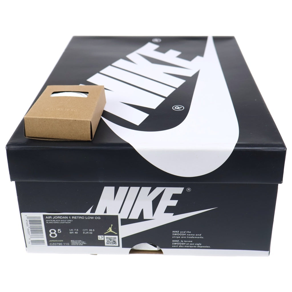 NIKE(ナイキ) AIR JORDAN 1 RETRO LOW OG Barons エアジョーダン 1 ロー バロンズ ローカットスニーカーシューズ ホワイト/グレー US8.5/26.5cm CZ0790-110