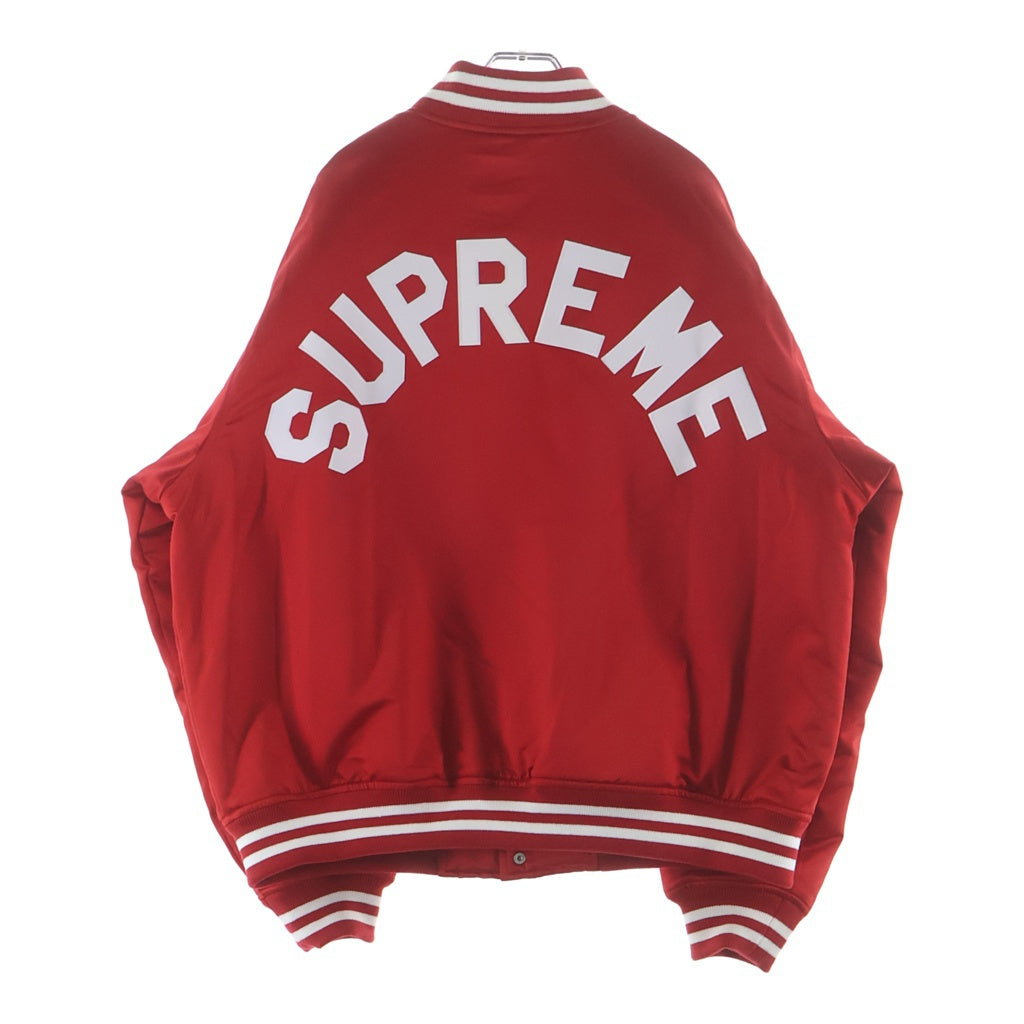 SUPREME(シュプリーム) 24AW ×MITCHELL&NESS Satin Varsity Jacket ミッチェルアンドネス サテンバーシティジャケット レッド