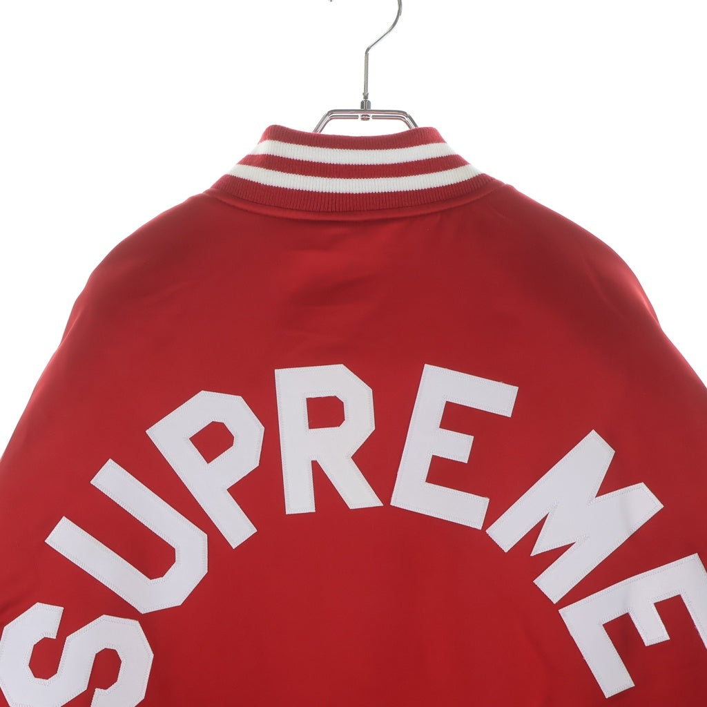 SUPREME(シュプリーム) 24AW ×MITCHELL&NESS Satin Varsity Jacket ミッチェルアンドネス サテンバーシティジャケット レッド