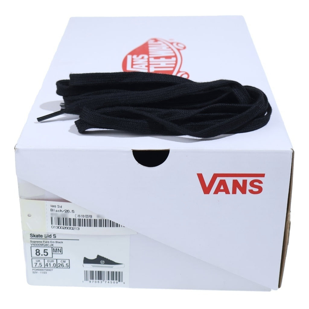 SUPREME(シュプリーム) ×VANS Skate Sid S Fuck Em バンズ スケート シッド ファックエム ブラック ローカットスニーカー ブラック US8.5/26.5cm VN000MQ8CJK