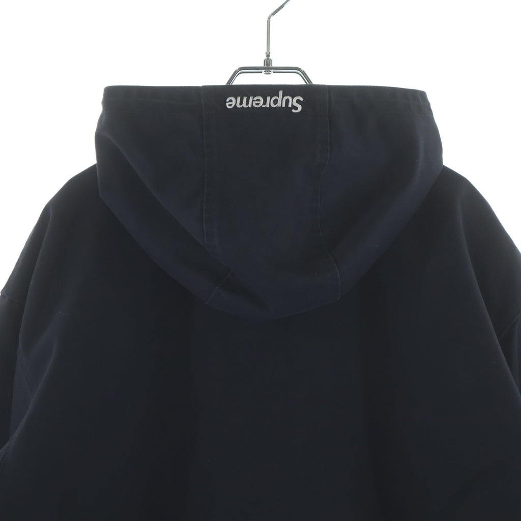 NIKE ACG(ナイキエーシージー) 22AW ×Denim Pullover シュプリーム ロゴ刺繍 デニム ハーフジップ プルオーバー パーカー ジャケット ブラック DO7198-010