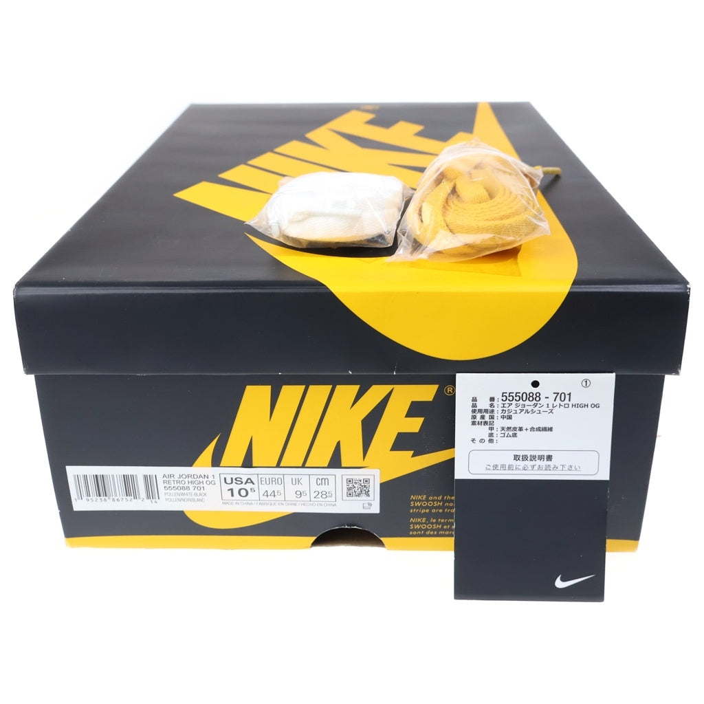 NIKE(ナイキ) AIR JORDAN 1 RETRO HIGH OG Pollen エアジョーダン 1 パラン ハイカットスニーカー ブラック/イエロー US10.5/28.5cm 555088-701